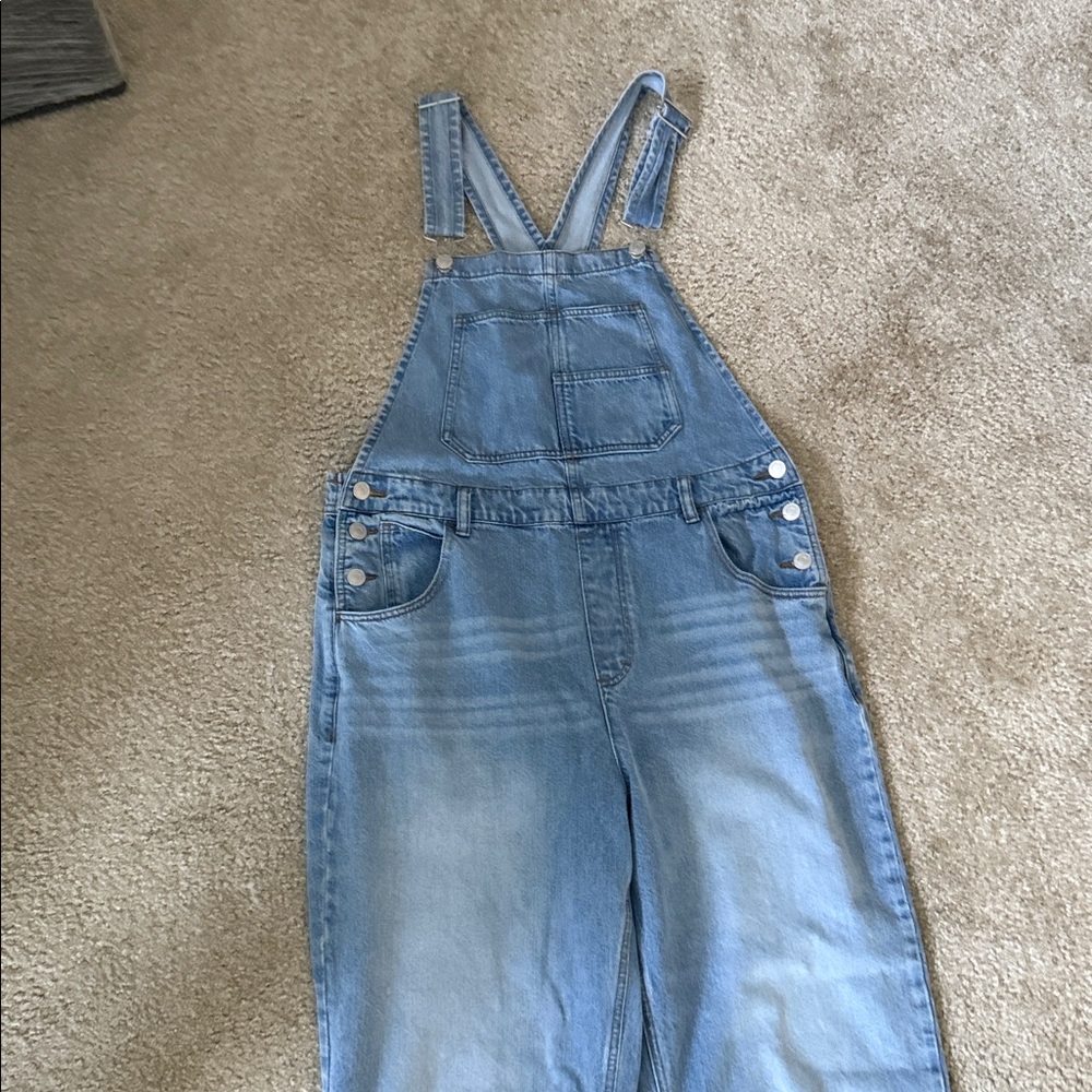 Quince Light Blue Denim Women's Overalls - Picture 3 of 3